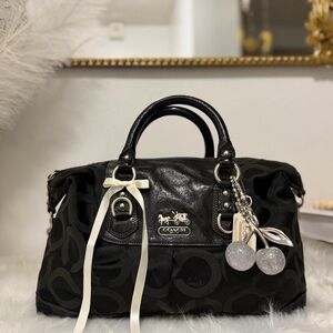 SOLD! Coach Black Satchel with Silver Accents